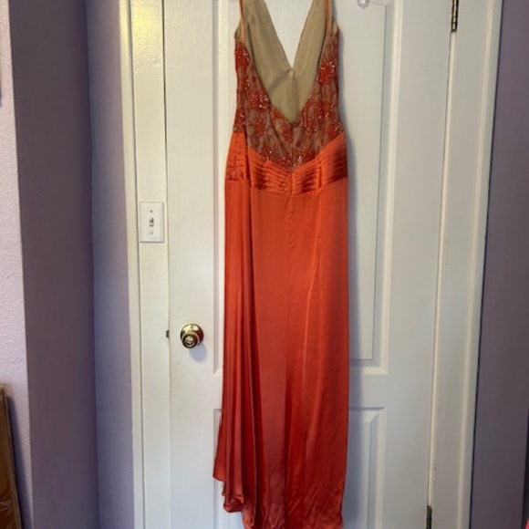 Jovani orange formal gown - Size 10 - Picture 2 of 7